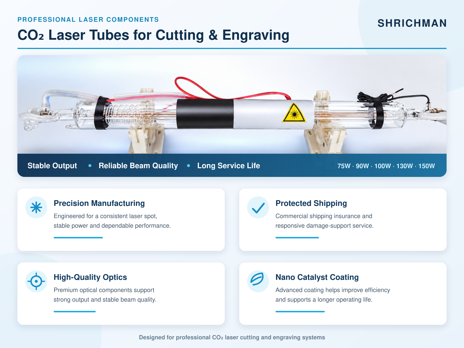 SH Series CO2 Laser Tube